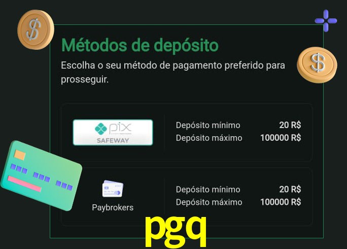 O cassino pgq oferece uma grande variedade de métodos de pagamento